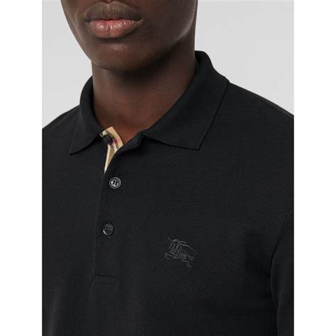 polo burberry negra|burberry black long sleeve shirt.